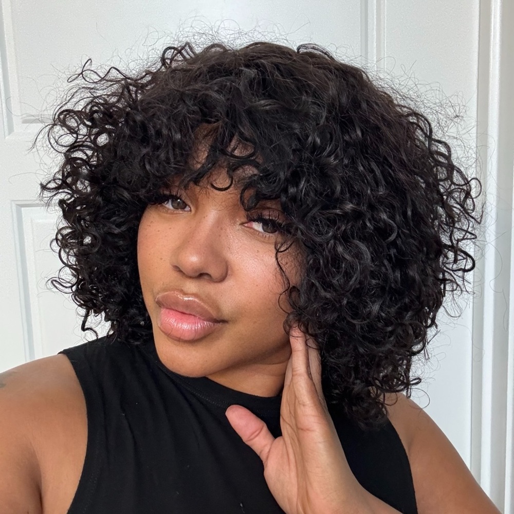 Curly Black Wig 12inch (D)